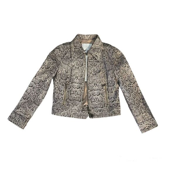 Snake Print Leather Jacket - Picture 1 of 5